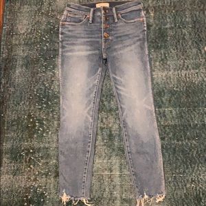 Madewell 10” high rise skinny jeans...button front